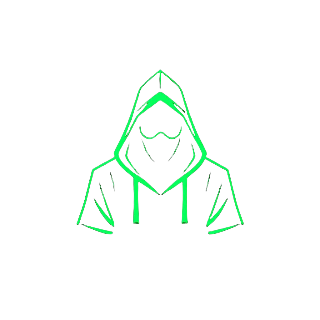Logo do Anonymous Meta Ads — figura de hacker com capuz e brilho verde